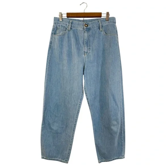 Rita Row Fabiola Barrel Leg Jeans High Waist Loose Fit Denim Light Wash, Size 40 - Picture 2 of 15